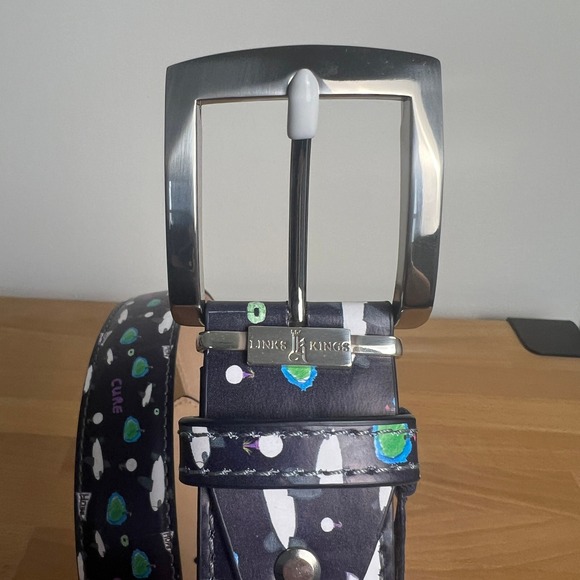 Links and Kings Limited Edition Golf Hope Cure Plane Handcrafted Leather Belt 34 - Picture 3 of 13